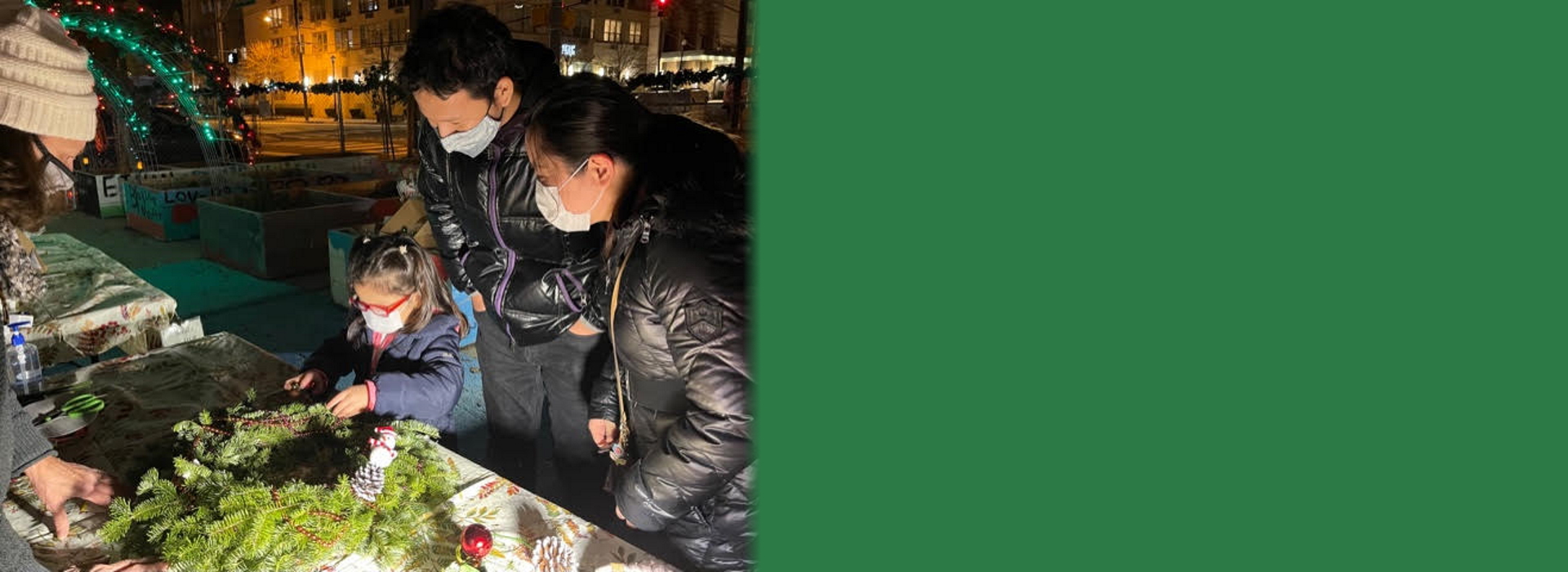 wreath making family